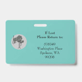 Badge ID horizontal Lanyard Insigne générique Turquoise (Back)