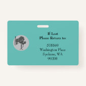 Badge ID horizontal Lanyard Insigne générique Turquoise  (Dos)