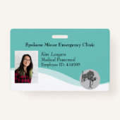 Badge ID horizontal Lanyard Insigne générique Turquoise  (Devant)