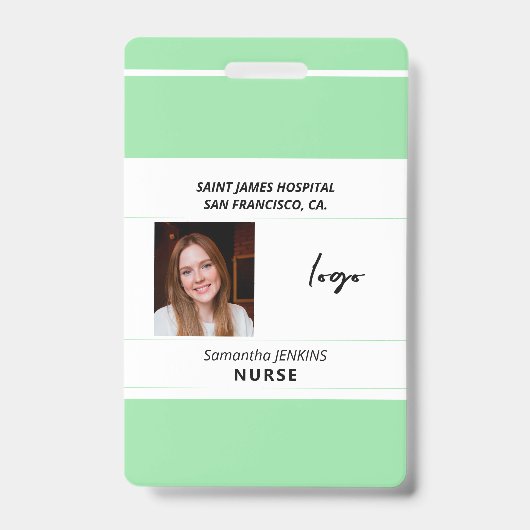 Badge ID identification médecin infirmier employé de l'h (Front)