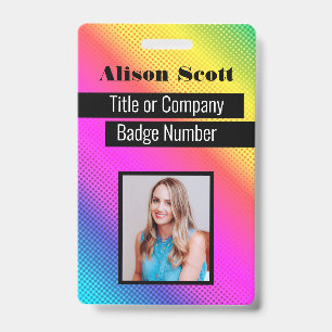 Badge ID image Bright Neon Modern Rainbow Business Mauva