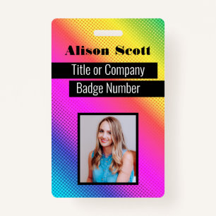 Badge ID image Bright Neon Modern Rainbow Business Mauva