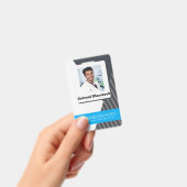 Badge ID image de l'employé rayé gris personnalisé (Manuel / portable)