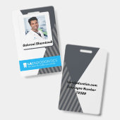 Badge ID image de l'employé rayé gris personnalisé (Avant & arrière)