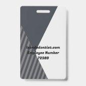 Badge ID image de l'employé rayé gris personnalisé (Arrière)