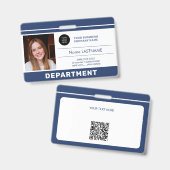 Badge ID logo du code QR de la photo de l'employé person (Avant & arrière)