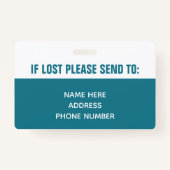 Badge ID logo du nom de photo de l'employé personnalisé (Dos)