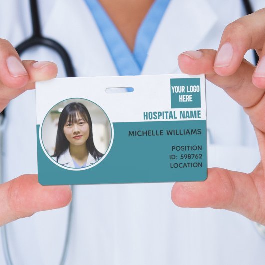 Badge ID logo du nom de photo de l'employé personnalisé