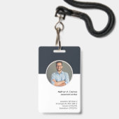 Badge ID marine | ID photo de l'employé Sécurité de la s (Avant avec lanière)