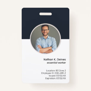 Badge ID marine   ID photo de l'employé Sécurité de la s