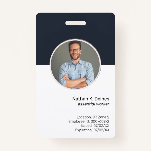 Badge ID marine | ID photo de l'employé Sécurité de la s (Devant)