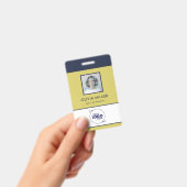 Badge ID Minimaliste Jaune Chaud Douce (Manuel / portable)