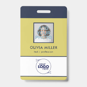 Badge ID Minimaliste Jaune Chaud Douce