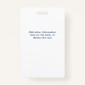 Badge ID moderne pour le personnel de l'entreprise avec  (Dos)