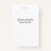 Badge ID moderne pour le personnel de l'entreprise avec (Dos)