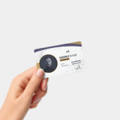 Badge ID Or Navy Doré Professionnel - 01 (Manuel / portable)