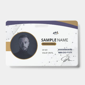 Badge ID Or Navy Doré Professionnel - 01