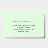 Badge ID ou NOM CNA professionnel (Back)