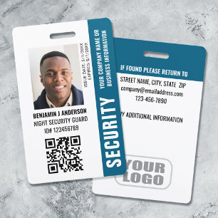 Badge ID personnalisé Garde de sécurité Code QR Photo No