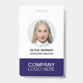 Badge ID personnalisé Photo de l'employé QR CODE LOGO BL (Avant)