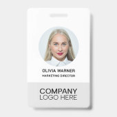 Badge ID personnalisé Photo de l'employé QR CODE LOGO GR (Avant)
