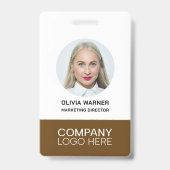 Badge ID personnalisé Photo de l'employé QR CODE LOGO MA (Avant)