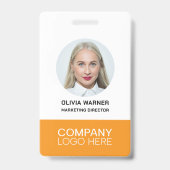 Badge ID personnalisé Photo de l'employé QR CODE LOGO OR (Avant)