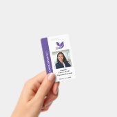 Badge ID personnalisé violet pour employé (Manuel / portable)
