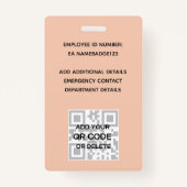 Badge ID PHOTO - Carte VIP employé - Fleurs filles (Dos)