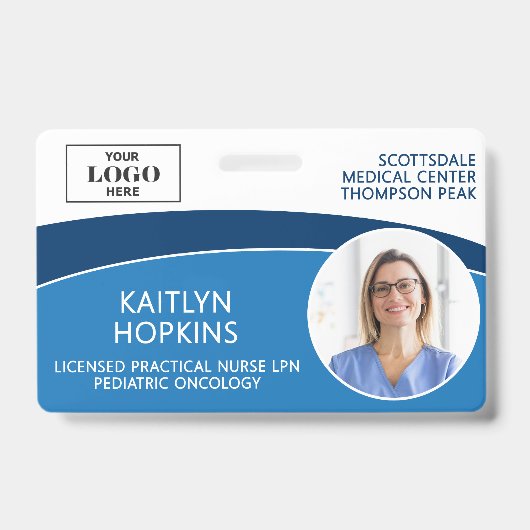 Badge ID Photo de Carte d'Identité Moderne avec Code-Bar (Avant)