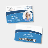 Badge ID Photo de Carte d'Identité Moderne avec Code-Bar (Avant & arrière)