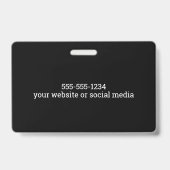 Badge ID photo de la Garde de sécurité noire professionn (Arrière)