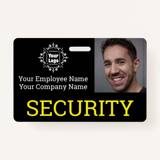 Badge ID photo de la Garde de sécurité noire professionn (Devant)