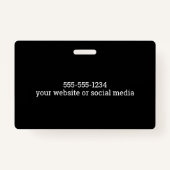 Badge ID photo de la Garde de sécurité noire professionn (Dos)