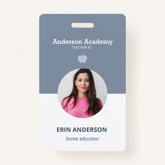 Badge ID photo de l'élève ou de l'enseignant de l'école  (Devant)