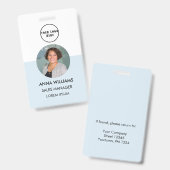 Badge ID photo de l'employé (Avant & arrière)