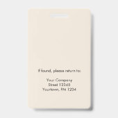 Badge ID photo de l'employé (Arrière)