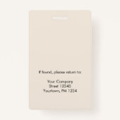 Badge ID photo de l'employé (Dos)