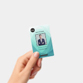 Badge ID photo de l'employé Abstrait turquoise (Manuel / portable)