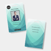 Badge ID photo de l'employé Abstrait turquoise (Avant & arrière)