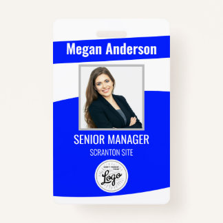 Badge ID photo de l'employé bleu