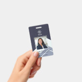 Badge ID photo de l'employé bleu moderne (Manuel / portable)