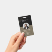 Badge ID photo de l'employé Brown noir Motif Abstrait (Manuel / portable)