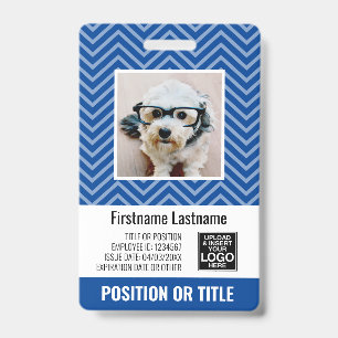 Badge ID photo de l'employé - chevron moderne, logo, cod