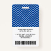 Badge ID photo de l'employé - chevron moderne, logo, cod (Dos)