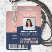Badge ID photo de l'employé Code-barres Logo Marine et C