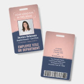Badge ID photo de l'employé Code-barres Logo Marine et C (Avant & arrière)