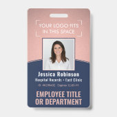 Badge ID photo de l'employé Code-barres Logo Marine et C (Avant)