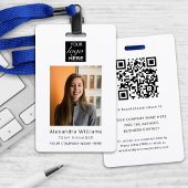 Badge ID photo de l'employé Code QR de sécurité de l'ent
