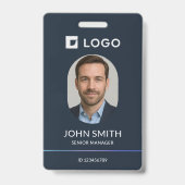 Badge ID photo de l'employé de la marine moderne (Avant)